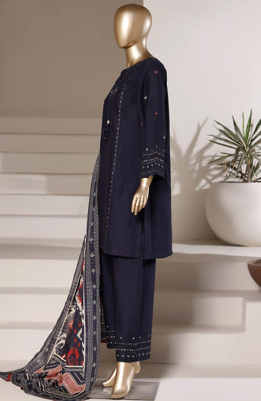 Sadabahar Eclair Embroidered Lawn Stitched 3 Piece Suit - D-01 - SBD26ECL - Blue - Summer Collection