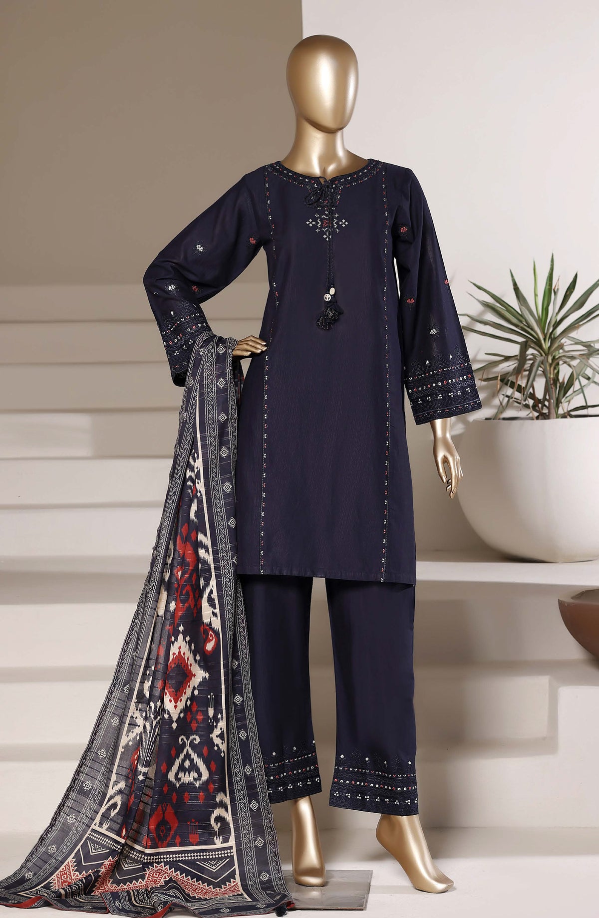 Sadabahar Eclair Embroidered Lawn Stitched 3 Piece Suit - D-01 - SBD26ECL - Blue - Summer Collection