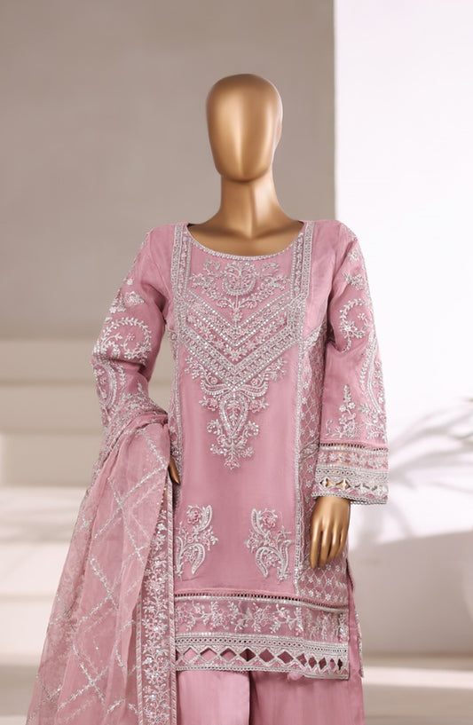 Sadabahar Exclusive Embroidered Organza Stitched 3 Piece Suit - DFE-05 B30 - SBD26DFE - Pink - Luxury Collection