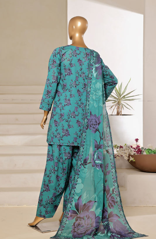 Sadabahar Printed Lawn Stitched 3 Piece Suit - Design-04 - SBD25FSH - Green - Summer Collection
