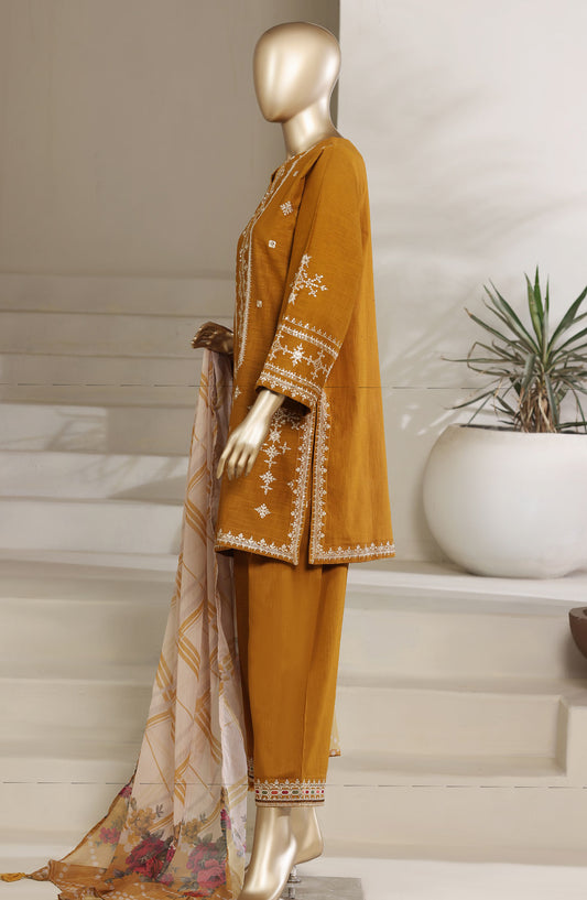 Sadabahar Embroidered Cotton Stitched 3 Piece Suit - D-04 - SBD26COD - Mustard - Festive Collection