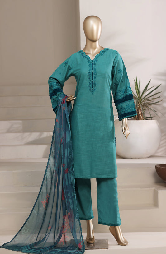 Sadabahar Embroidered Cotton Stitched 3 Piece Suit - D-01 - SBD26COD - Green - Festive Collection