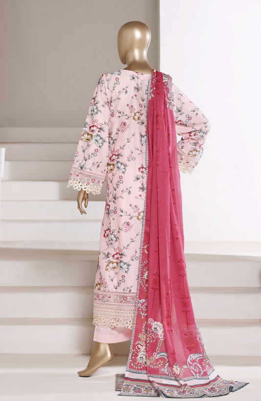 Sadabahar Festive Embroidered Lawn Stitched 3 Piece Suit - FSD-03 - SBD26MBDR - Pink - Summer Collection
