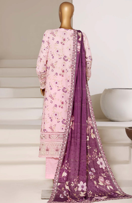 Sadabahar Embroidered Lawn Stitched 3 Piece Suit - D-06 - SBD26FNC - Pink - Festive Collection