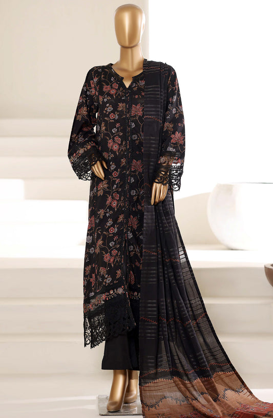 Sadabahar Embroidered Lawn Stitched 3 Piece Suit - D-03 - SBD26FNC - Black - Festive Collection