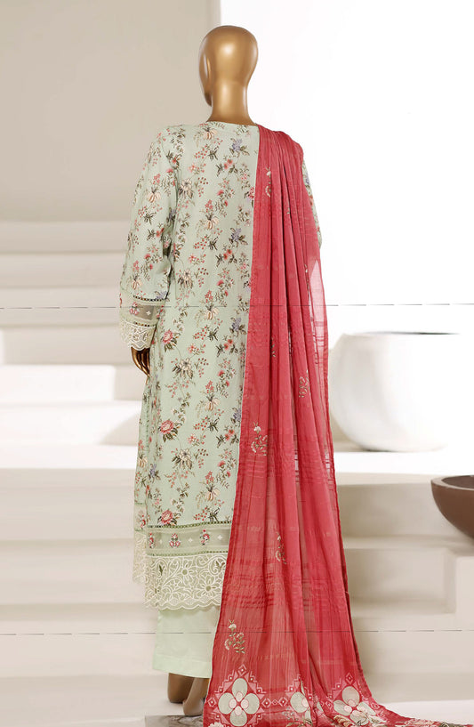 Sadabahar Embroidered Lawn Stitched 3 Piece Suit - D-02 - SBD26FNC - Green - Festive Collection