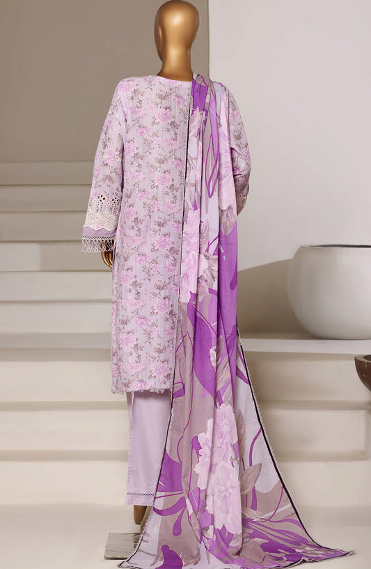 Sadabahar Fusion Embroidered Chikankari Stitched 3 Piece Suit - Design-06 - SBD26FUS - Purple - Festive Collection