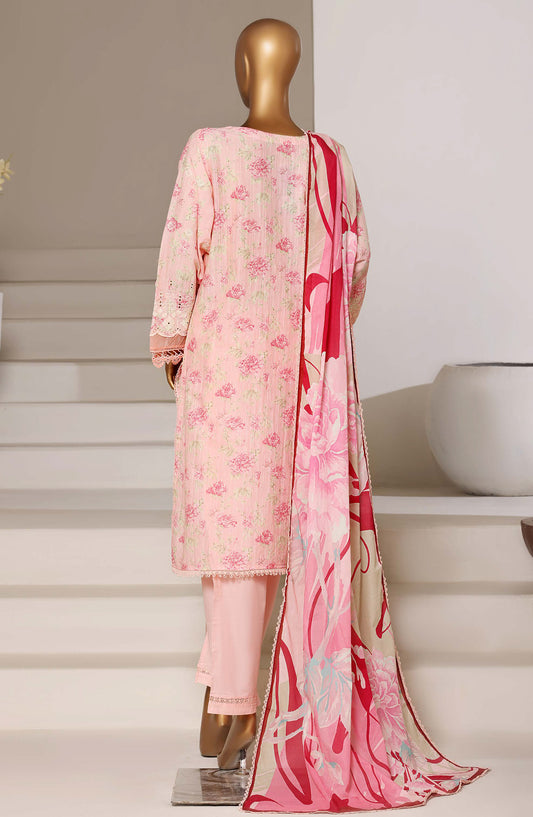 Sadabahar Fusion Embroidered Chikankari Stitched 3 Piece Suit - Design-04 - SBD26FUS - Pink - Festive Collection