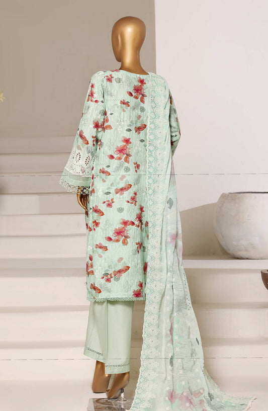 Sadabahar Fusion Embroidered Chikankari Stitched 3 Piece Suit - Design-02 - SBD26FUS - Green - Festive Collection