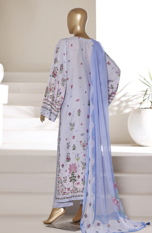 Sadabahar Printed Stitched Kaftaan 3 Piece Suit - D-02 - SBD26KFT - Blue - Festive Collection