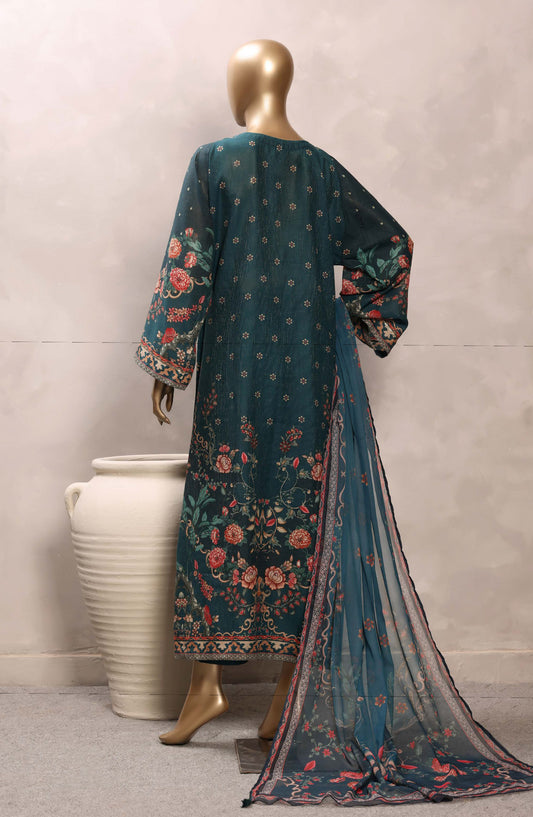 Sadabahar Printed Chamti Cotton Stitched Kaftan 3 Piece Suit - D-12 - SBD26TRF - Green - Summer Collection