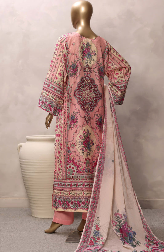 Sadabahar Printed Chamti Cotton Stitched Kaftan 3 Piece Suit - D-07 - SBD26TRF - Pink - Summer Collection