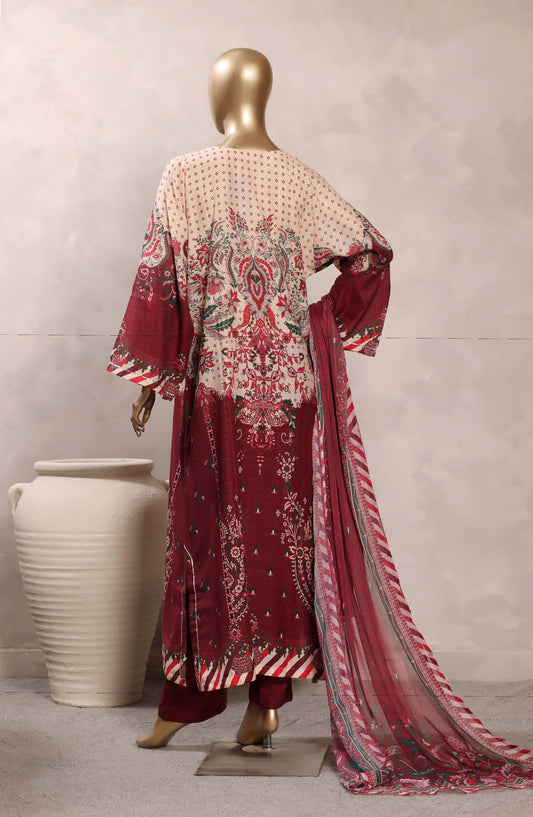 Sadabahar Printed Chamti Cotton Stitched Kaftan 3 Piece Suit - D-06 - SBD26TRF - Red - Summer Collection