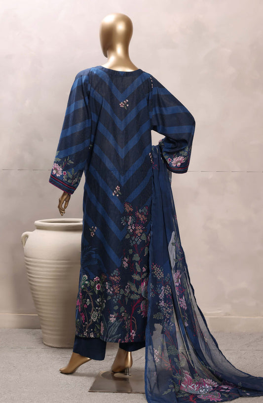 Sadabahar Printed Chamti Cotton Stitched Kaftan 3 Piece Suit - D-05 - SBD26TRF - Blue - Summer Collection