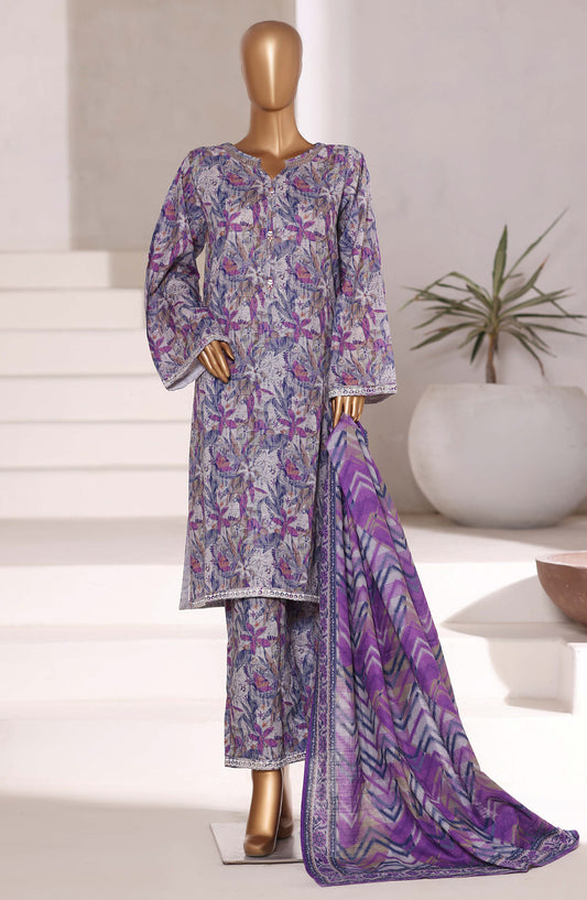 Sadabahar Embroidered Khaddar Stitched 3 Piece Suit - Design-05 - SBD25KFE - Purple - Winter Collection