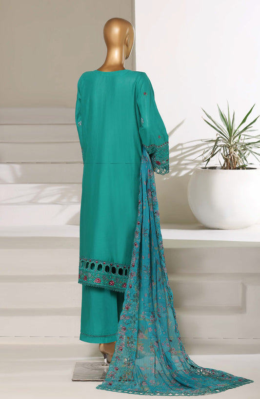 Sadabahar Luxury Embroidered Stitched 3 Piece Suit - D-05 - SBD26LXF - Ferozi - Festive Collection