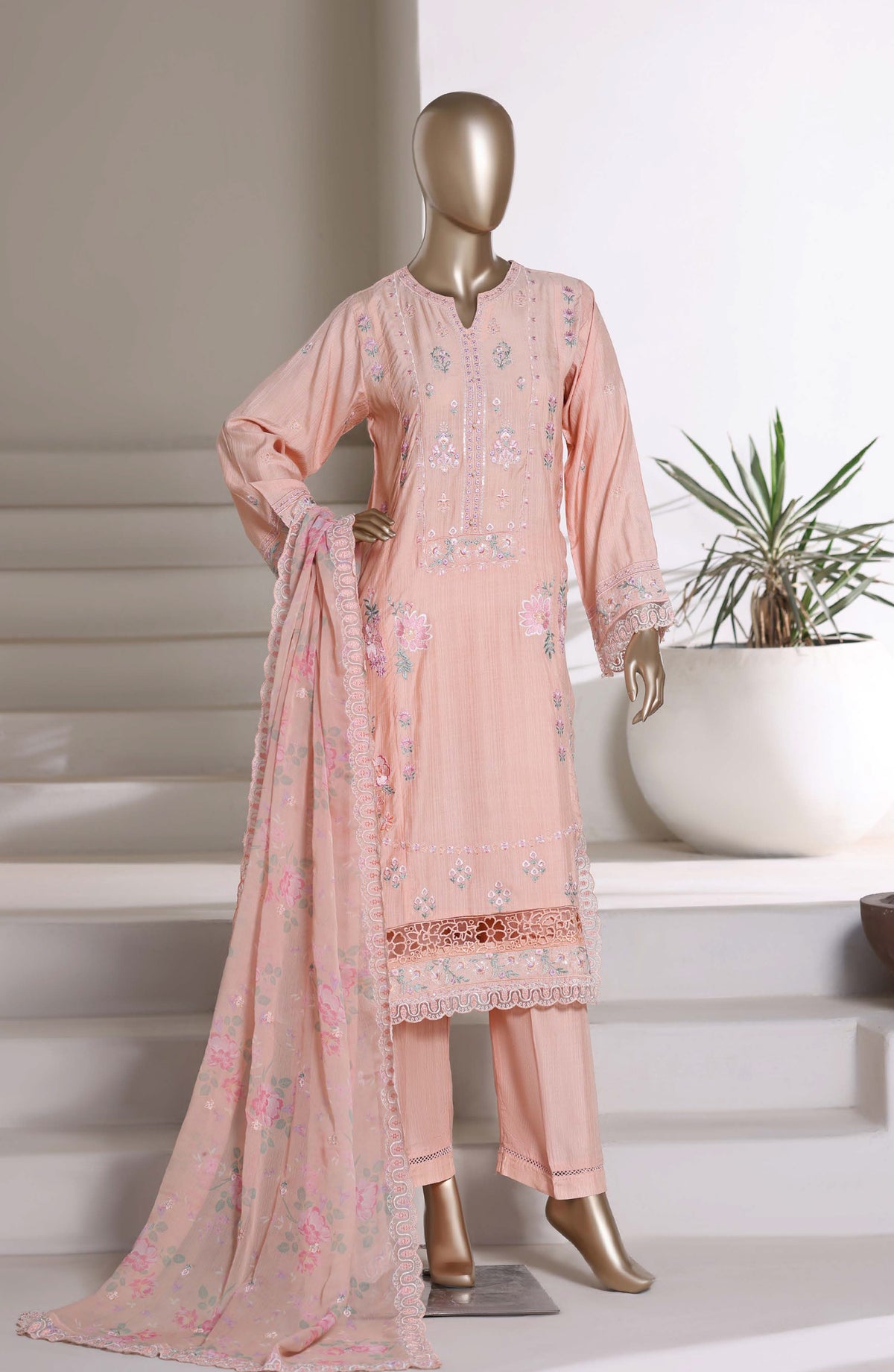 Sadabahar Luxury Embroidered Formal Stitched 3 Piece Suit - D-09 - SBD26XFS - Pink - Festive Collection