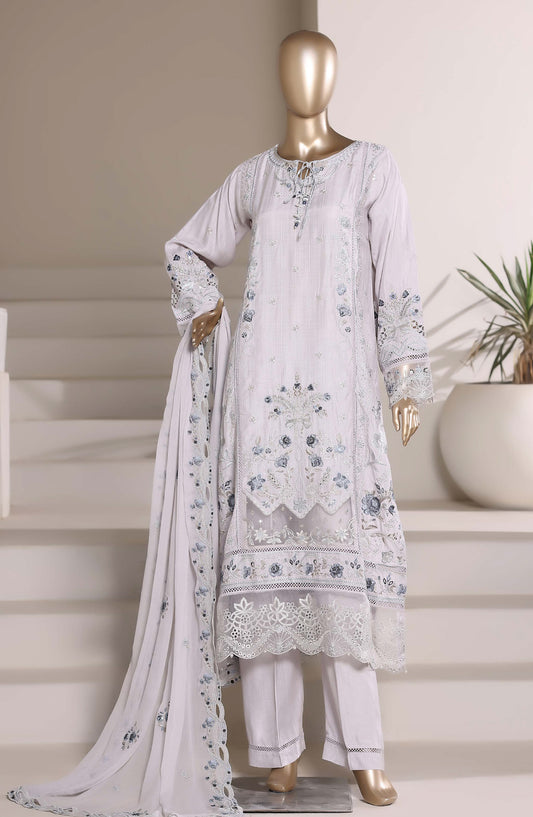 Sadabahar Luxury Embroidered Formal Stitched 3 Piece Suit - D-08 - SBD26XFS - Silver - Festive Collection