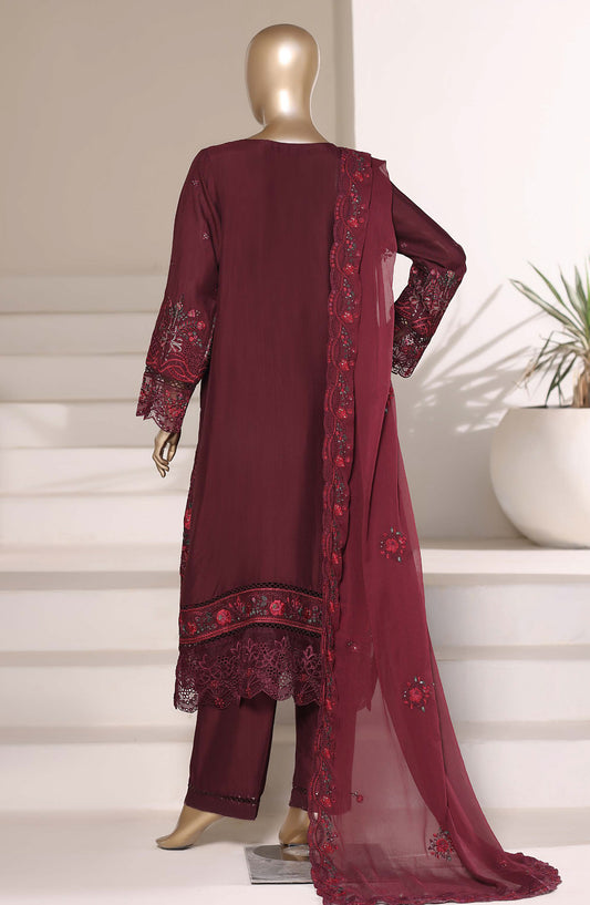 Sadabahar Luxury Embroidered Formal Stitched 3 Piece Suit - D-06 - SBD26XFS - Maroon - Festive Collection