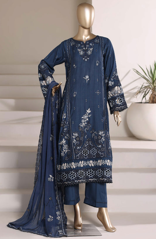 Sadabahar Luxury Embroidered Formal Stitched 3 Piece Suit - D-03 - SBD26XFS - Blue - Festive Collection