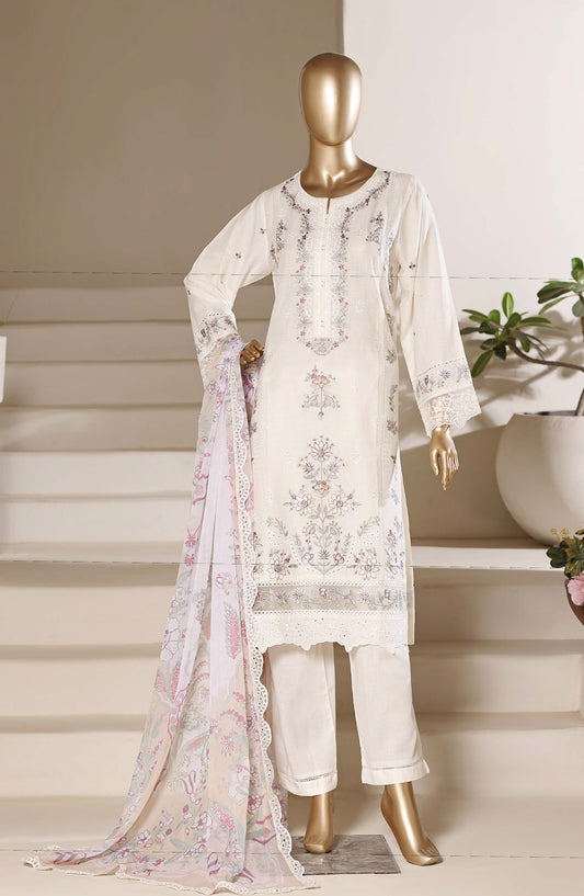 Sadabahar Luxury Embroidered Stitched 3 Piece Suit - LFD-06 - SBD26SXV - Off White - Festive Collection
