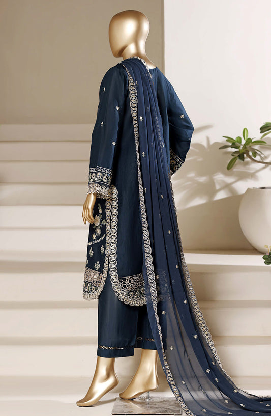 Sadabahar Luxury Embroidered Stitched 3 Piece Suit - LFD-05 - SBD26SXV - Blue - Festive Collection