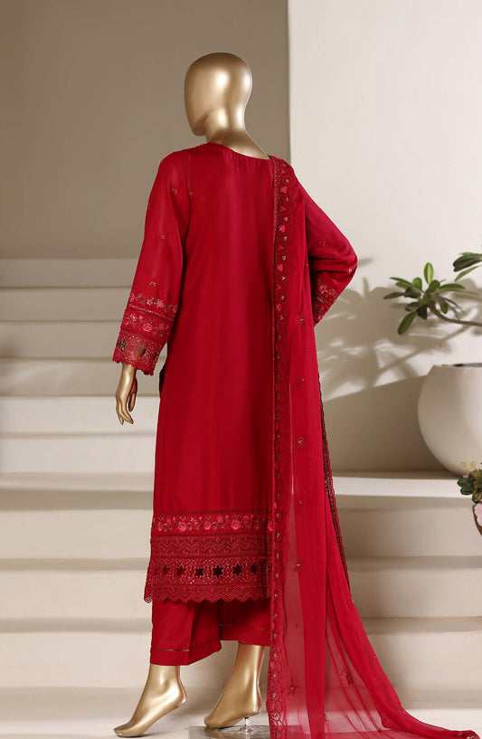 Sadabahar Luxury Embroidered Stitched 3 Piece Suit - LFD-03 - SBD26SXV - Red - Festive Collection