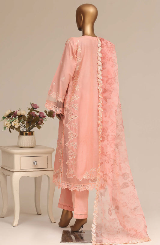 Sadabahar Luxury Embroidered Cotton Stitched 3 Piece Suit - D-05 - SBD26LSVN - Pink - Festive Collection