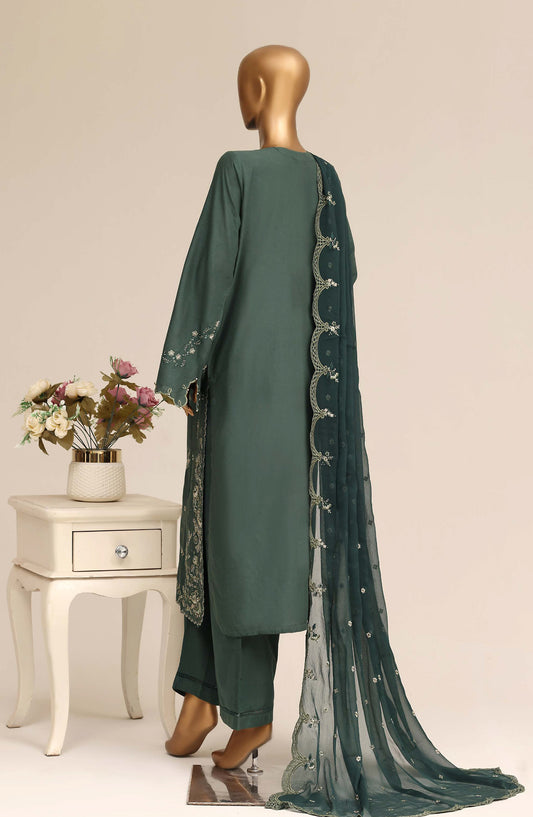 Sadabahar Luxury Embroidered Cotton Stitched 3 Piece Suit - D-01 - SBD26LSVN - Green - Festive Collection