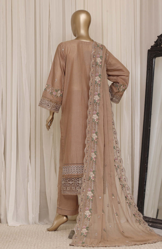 Sadabahar Luxury Embroidered Cotton Stitched 3 Piece Suit - D-12 - SBD26EGT - Beige - Festive Collection