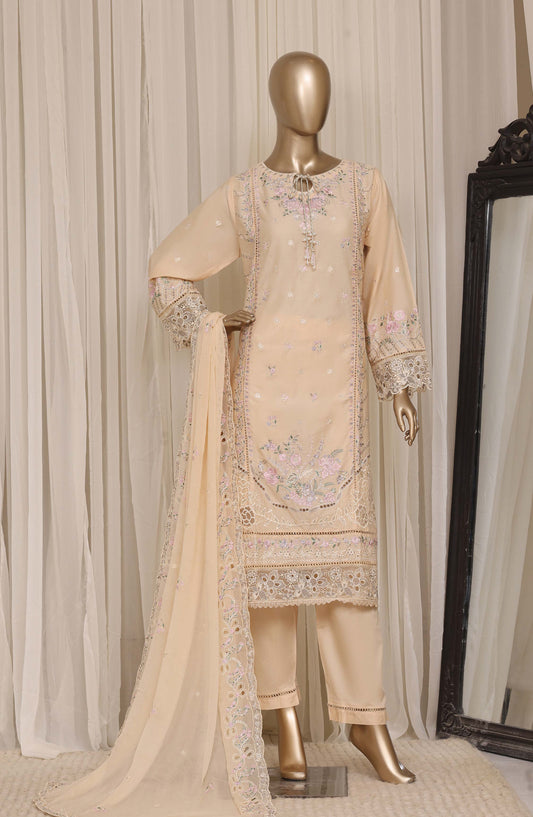 Sadabahar Luxury Embroidered Cotton Stitched 3 Piece Suit - D-09 - SBD26EGT - Lemon - Festive Collection