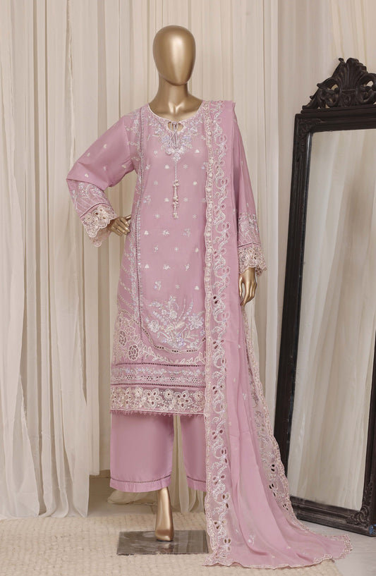 Sadabahar Luxury Embroidered Cotton Stitched 3 Piece Suit - D-08 - SBD26EGT - Pink - Festive Collection