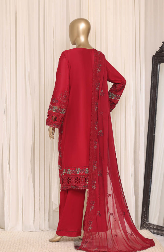 Sadabahar Luxury Embroidered Cotton Stitched 3 Piece Suit - D-03 - SBD26EGT - Red - Festive Collection