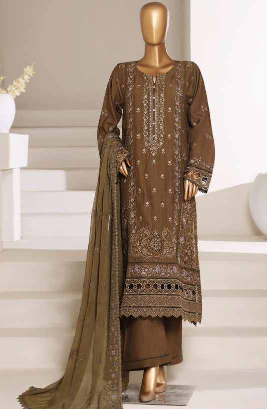 Sadabahar Luxury Embroidered Stitched 3 Piece Suit - Design-06 - SBD26FEMB - Brown - Festive Collection