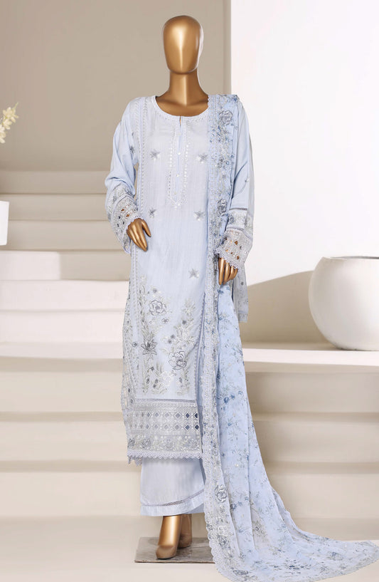 Sadabahar Luxury Embroidered Stitched 3 Piece Suit - Design-05 - SBD26FEMB - Blue - Festive Collection