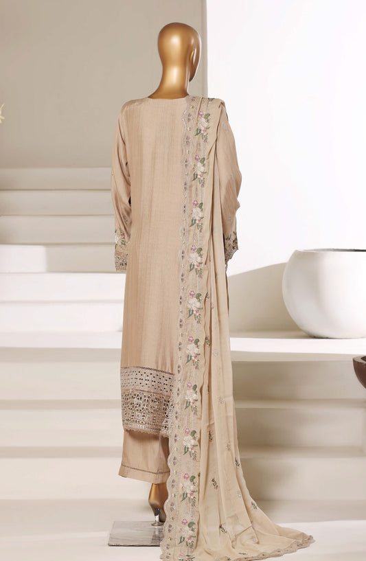 Sadabahar Luxury Embroidered Stitched 3 Piece Suit - Design-01 - SBD26FEMB - Beige - Festive Collection