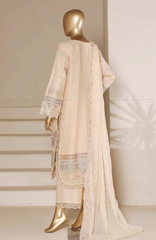 Sadabahar Embroidered Lawn Stitched 3 Piece Suit - Design-07 - SBD26SLB - Fawn - Luxury Collection