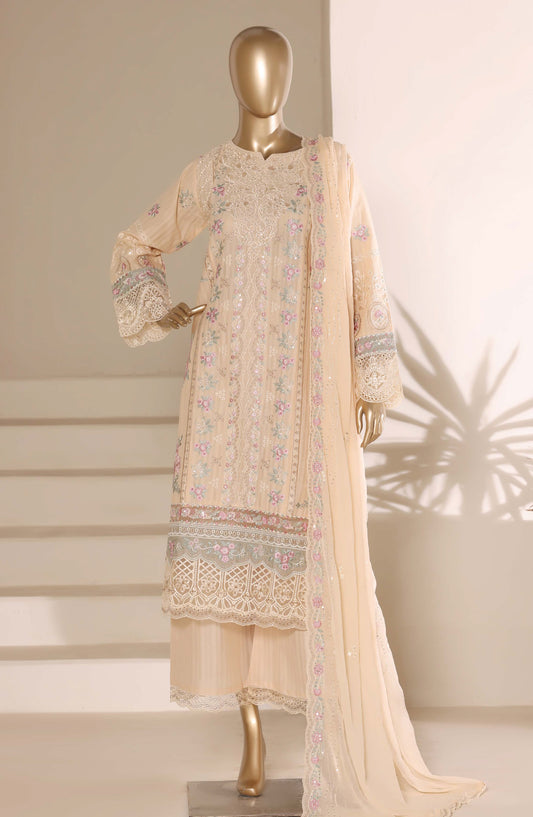 Sadabahar Embroidered Lawn Stitched 3 Piece Suit - Design-07 - SBD26SLB - Fawn - Luxury Collection