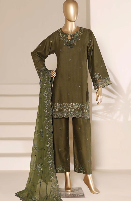 Sadabahar Embroidered Lawn Stitched 3 Piece Suit - Design-03 - SBD26SLB - Green - Luxury Collection