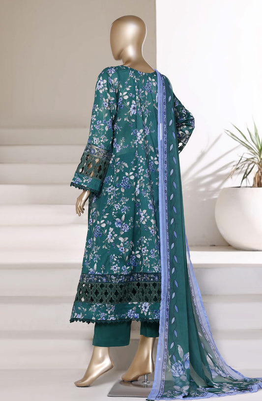 Sadabahar Luxury Embroidered Lawn Stitched 3 Piece Suit - D-01 - SBD26PPL - Green - Summer Collection