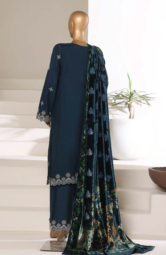 Sadabahar Luxury Embroidered Viscose Stitched 3 Piece Suit - Design-06 - SBD25XLVC - Blue - Winter Collection