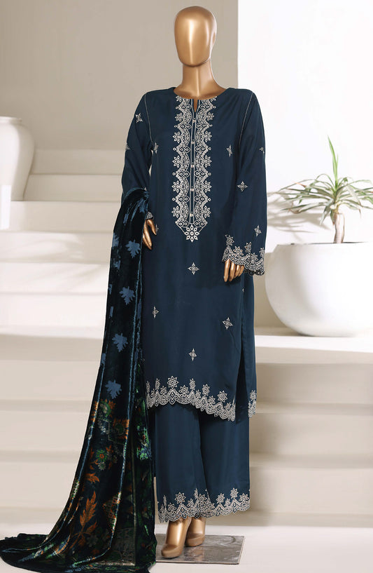Sadabahar Luxury Embroidered Viscose Stitched 3 Piece Suit - Design-06 - SBD25XLVC - Blue - Winter Collection