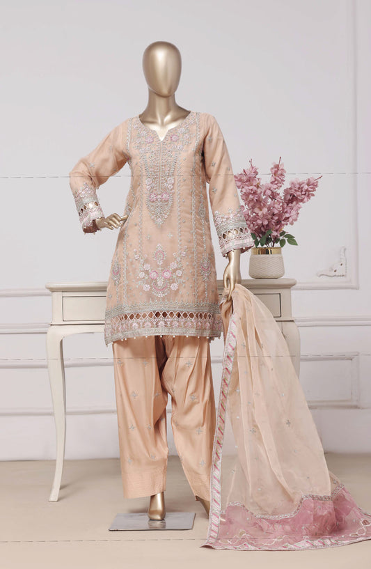 Sadabahar Ready To Wear Mahpara Embroidered Organza 3 Piece Suite - MF - B40 - SDB26MF - Festive Collection