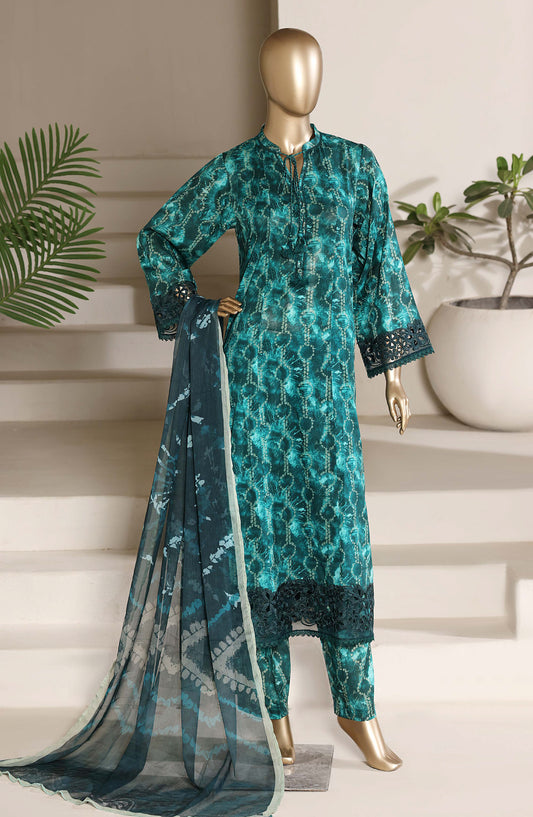 Sadabahar Embroidered Lawn Stitched 3 Piece Suit - D-03 - SBD26PLM - Green - Summer Collection