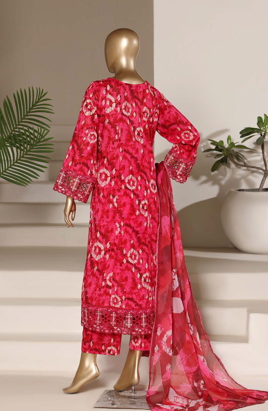 Sadabahar Embroidered Lawn Stitched 3 Piece Suit - D-01 - SBD26PLM - Red - Summer Collection