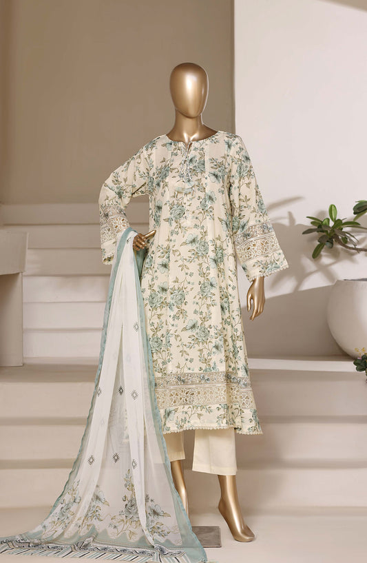 Sadabahar Peplum Embroidered Lawn Stitched 3 Piece Suit - PPD-04 - SBD26PLXP - Lemon - Luxury Collection