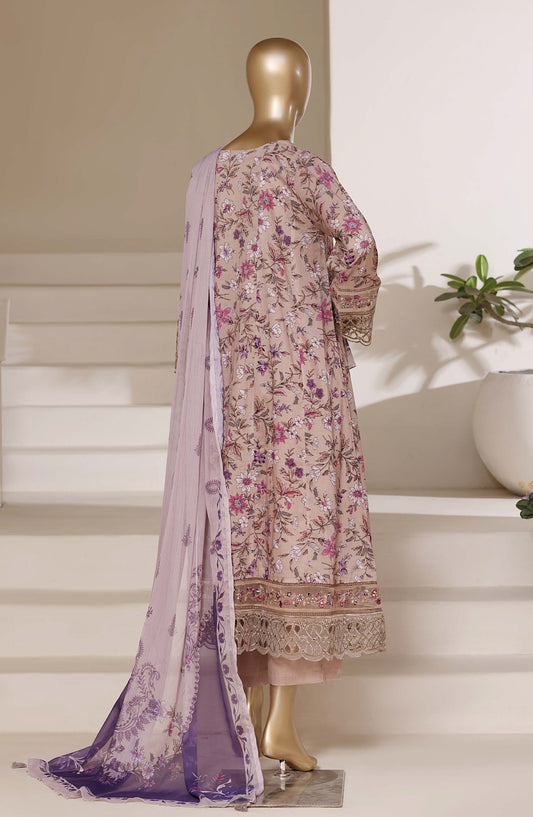 Sadabahar Peplum Embroidered Lawn Stitched 3 Piece Suit - PPD-03 - SBD26PLXP - Pink - Luxury Collection