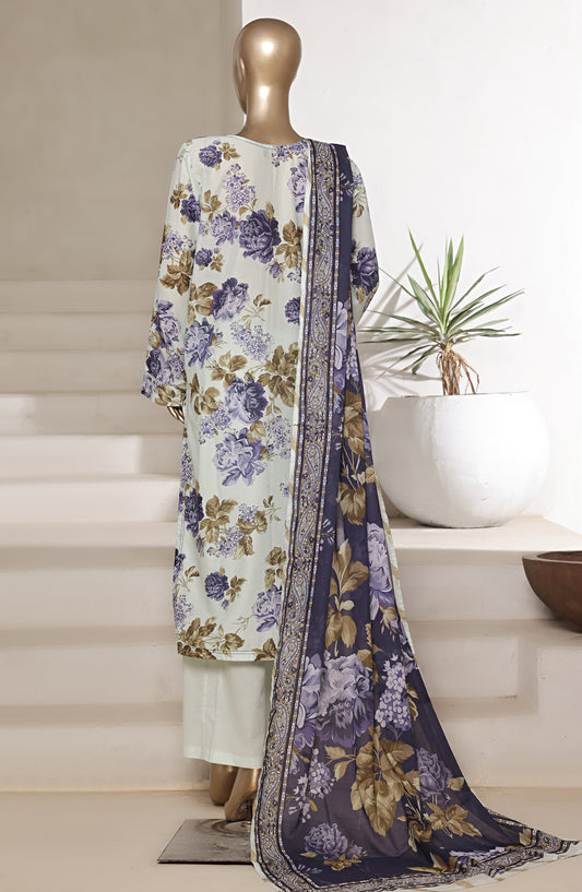 Sadabahar Printed Cotton Lawn Stitched 3 Piece Suit - Design-08 - SBD25PRN - Blue - Summer Collection