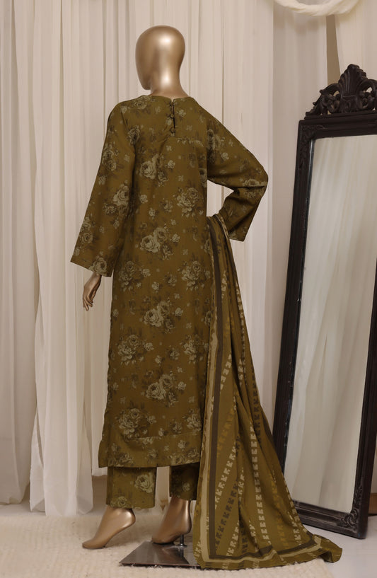 Sadabahar Printed Dhanak Stitched 3 Piece Suit - D-03 - SBD26DNK - Green - Winter Collection