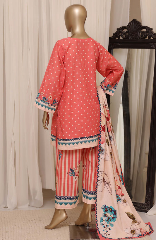 Sadabahar Printed Khaddar Stitched 3 Piece Suit - D-12 - SBD26KHD - Pink - Winter Collection